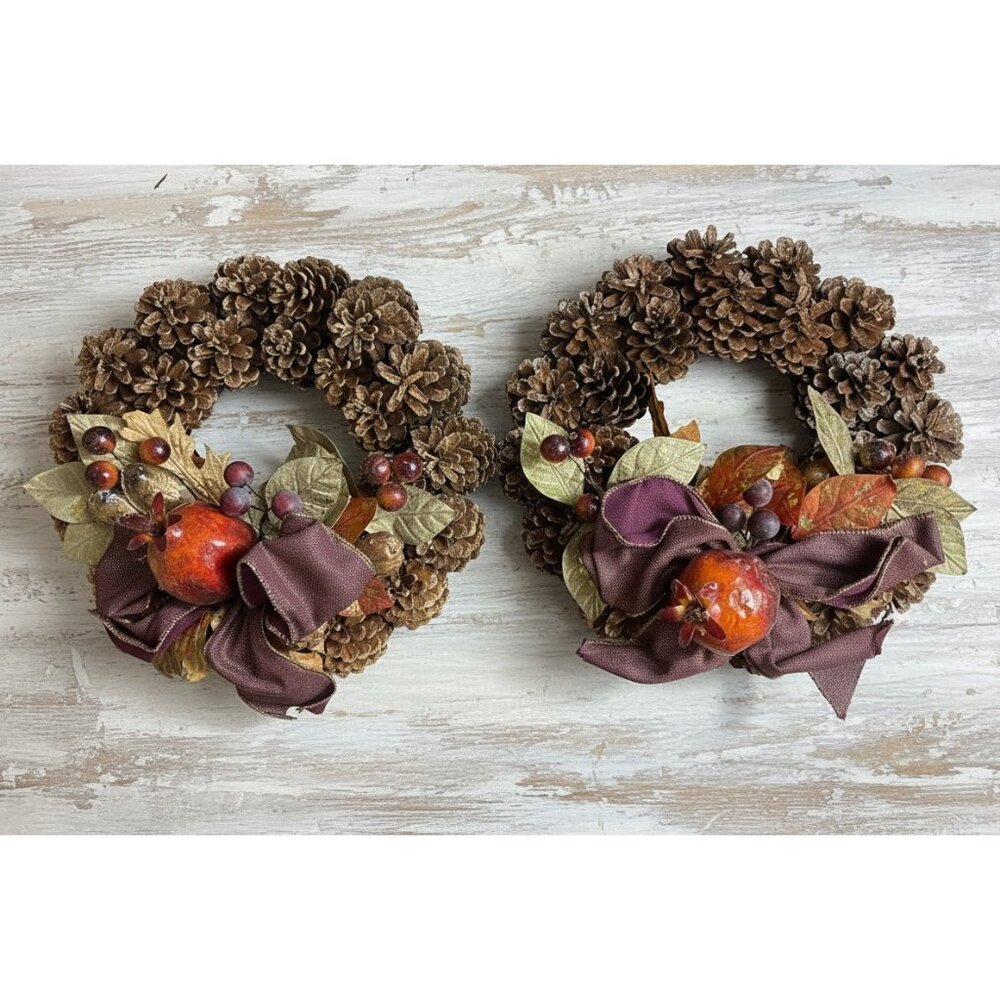 Autumn Pinecone‎ Wreath Decor – Set of 2